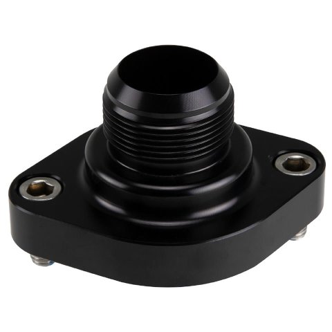 Billet Specialties Water Necks and Thermostat Housings BLK90825 THERMOSTAT HOUSING, THRMST HSG -20 AN STRAIGHT UP MOPAR APPL BLACK thumbnail 1