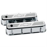 Billet Specialties Diecast Aluminum Valve Covers 96121 Covers, Tall, Aluminum, Polished, Bowtie Emblem, Chevy, Big Block, Pair thumbnail 1