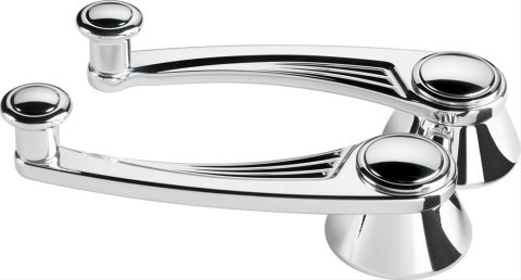Billet Specialties Window Cranks 46525 Cranks, Door Window, Aluminum, Polished, 1/2 in. Round Spline, Pair thumbnail 1