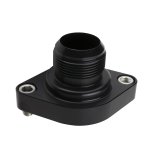 Billet Specialties Thermostat Housings BLK90119 Water Neck, Aluminum, Black Anodized, Straight Up, -20 AN Male Threads, Chevrolet, Small/Big Block, Each thumbnail 1