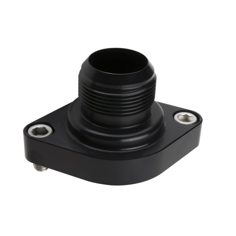 Billet Specialties Thermostat Housings BLK90119 Water Neck, Aluminum, Black Anodized, Straight Up, -20 AN Male Threads, Chevrolet, Small/Big Block, Each