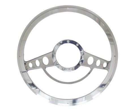 Billet Specialties Half-Wrap Steering Wheels 30725 Wheel, Half-Wrap, Classic, Aluminum, Polished, 2-Spoke, 14 in. Diameter, 9-Bolt Mount, Each thumbnail 2
