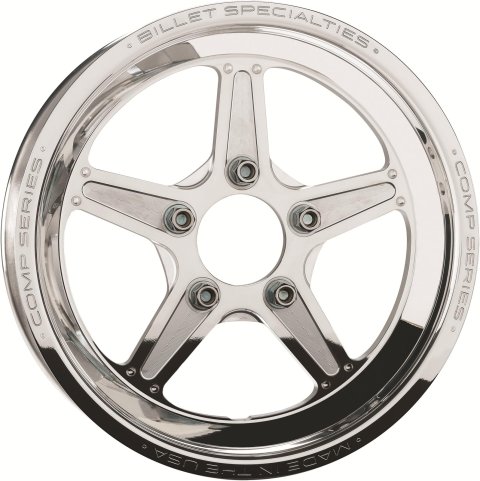 Billet Specialties Comp 5 Series Polished Wheels 15x3.5 Wheel, 5, Aluminum, Polished, 15 in. x 3.5 in., x 4.75 in. Bolt Circle, 2.25 in. Backspace, Each thumbnail 1