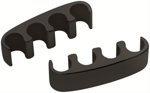 Billet Specialties Plug Wire Separators 69681 Ignition Looms/Separators, Aluminum, Black Anodized, Clip-in, Pair thumbnail 1