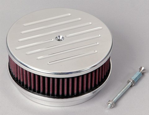 Billet Specialties Air Cleaners 15120 Filter Assembly, 6 3/8 in. Diameter, Round, Aluminum, Polished, Ball-Milled Design, 2 in. Filter, Each thumbnail 1