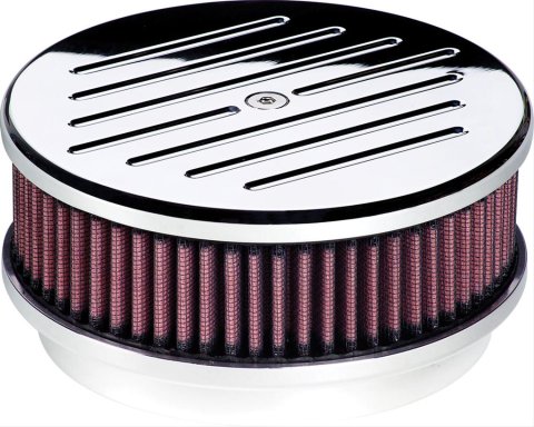Billet Specialties Air Cleaners 15120 Filter Assembly, 6 3/8 in. Diameter, Round, Aluminum, Polished, Ball-Milled Design, 2 in. Filter, Each thumbnail 2