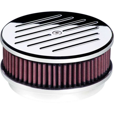 Billet Specialties Air Cleaners 15120 Filter Assembly, 6 3/8 in. Diameter, Round, Aluminum, Polished, Ball-Milled Design, 2 in. Filter, Each thumbnail 3