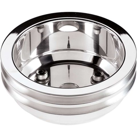 Billet Specialties Crankshaft Pulleys 78220 Pulley, V-Belt, 2-Groove, Aluminum, Polished, Chevy, Small Block, 5.0/5.4/5.7/6.6L, Each thumbnail 2