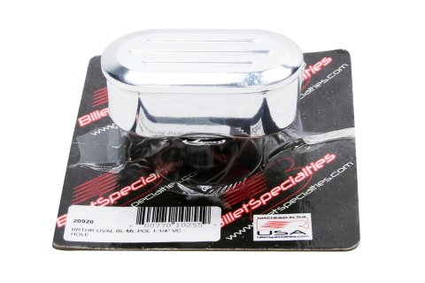 Billet Specialties Valve Cover Breathers 20920 Breather, Push-In, Oval, Aluminum, Polished, Ball-Milled, Each thumbnail 3