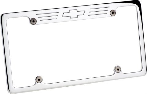 Billet Specialties License Plate Frames 55623 Frame, Aluminum, Polished, Chevy Bowtie Emblem, Each thumbnail 1