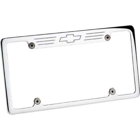 Billet Specialties License Plate Frames 55623 Frame, Aluminum, Polished, Chevy Bowtie Emblem, Each thumbnail 3