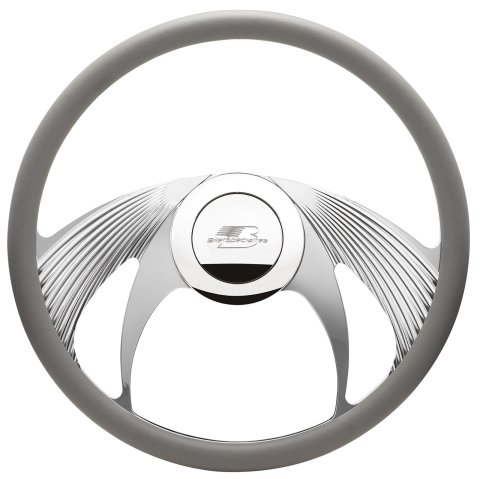 Billet Specialties Half-Wrap Steering Wheels 34065 Wheel, Half-Wrap, Phantom, Aluminum, Polished, 5-Spoke, 15.5 in. Diameter, 9-Bolt Mount, Each