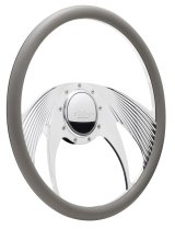 Billet Specialties Half-Wrap Steering Wheels 34065 Wheel, Half-Wrap, Phantom, Aluminum, Polished, 5-Spoke, 15.5 in. Diameter, 9-Bolt Mount, Each thumbnail 2