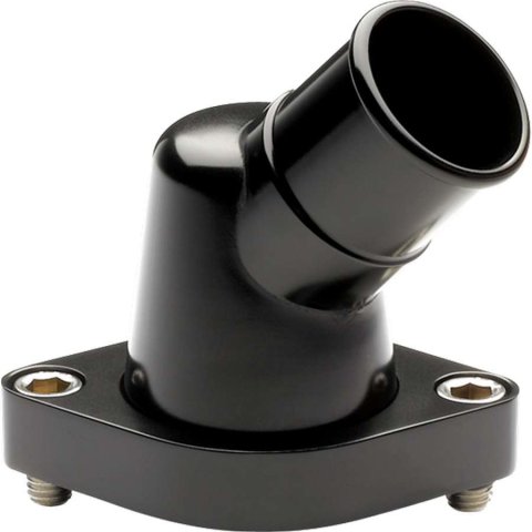 Billet Specialties Thermostat Housings BLK90420 Water Neck, Aluminum, Black Anodized, 45 Degree, Chevy, Big/Small Block, Each thumbnail 2