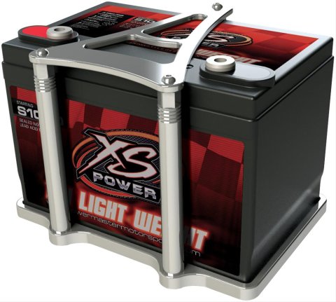 Billet Specialties Battery Mounts 248925 Hold-Down, Bolt-down Style, Aluminum, Polished, Each thumbnail 2