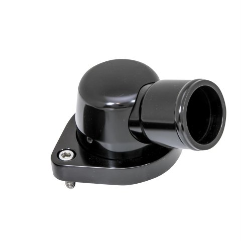 Billet Specialties Thermostat Housings BLK90334 Water Neck, Aluminum, Black Anodized, O-ring, 15 Degree, Each thumbnail 1
