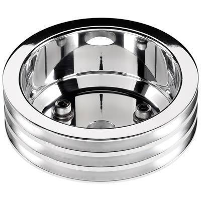Billet Specialties Crankshaft Pulleys 79230 Pulley, Aluminum, Polished, V-Belt, 3-Groove, Chevy, Big Block, Each thumbnail 2