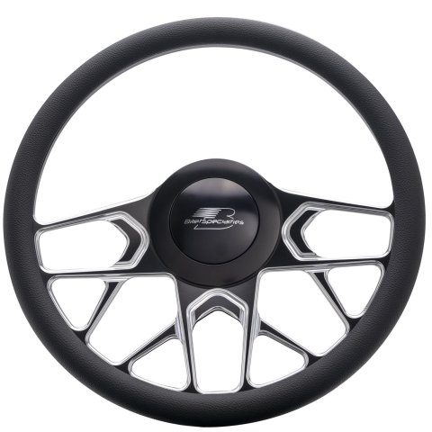 Billet Specialties Steering Wheels BC30107 STEERING WHEEL 1/2 WRAP 14" REDLINE BLK CONT CUT
