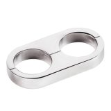 Billet Specialties Hose Separators 68820 Separator, Aluminum, Polished, Two 1.015 in. Holes, Each thumbnail 1