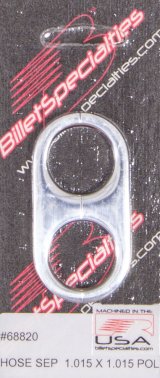 Billet Specialties Hose Separators 68820 Separator, Aluminum, Polished, Two 1.015 in. Holes, Each thumbnail 2