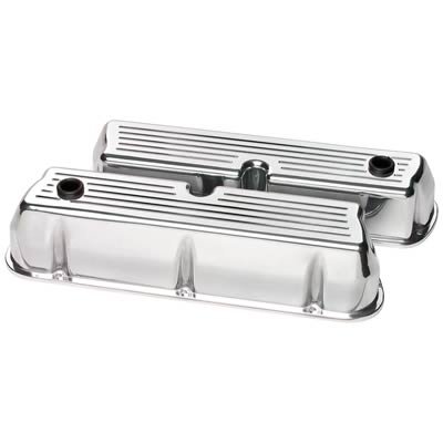 Billet Specialties Diecast Aluminum Valve Covers 95320 Covers, Tall, Aluminum, Polished, Ball-Milled, Ford, Small Block, Pair thumbnail 1