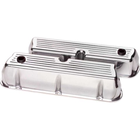Billet Specialties Diecast Aluminum Valve Covers 95320 Covers, Tall, Aluminum, Polished, Ball-Milled, Ford, Small Block, Pair thumbnail 2