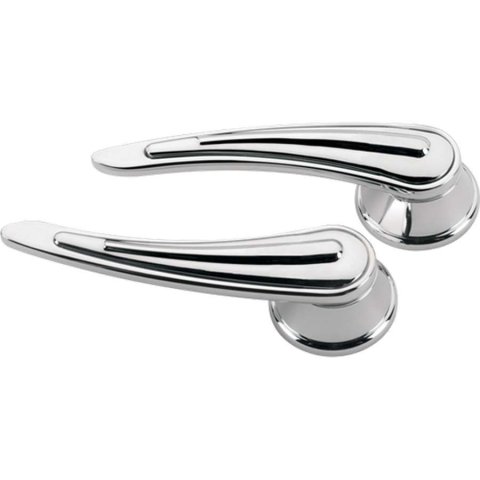 Billet Specialties Interior Door Handles 45528 Handles, Interior, Aluminum, Polished, Rail Style, Round Spline Shaft, Pair thumbnail 1