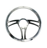 Billet Specialties Half-Wrap Steering Wheels 34005 Wheel, Half-Wrap, BLVD 05, Aluminum, Polished, 3-Spoke, 15.50 in. Diameter, 9-Bolt Mount, Each thumbnail 2