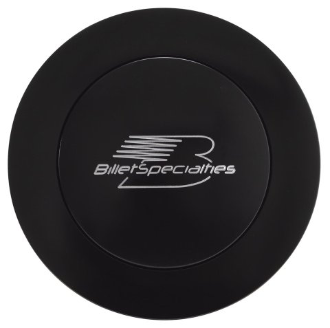 Billet Specialties Horn Buttons BLK32625 Button, Aluminum, Large Trim, Black Anodized, Logo, Each