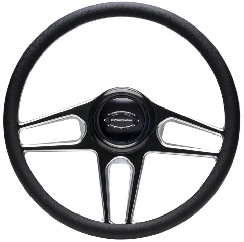 Billet Specialties Half-Wrap Steering Wheels BC34051 Wheel, Half-Wrap, 6-spoke, Polished Aluminum Spokes, 15 1/2 in. Diameter, Each thumbnail 2