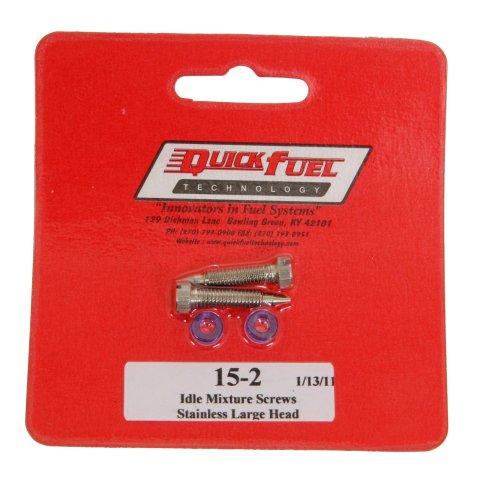 Quick Fuel Carburetor Idle Mixture Screws 15-2QFT Screws, Stainless Steel, Gold Iridited, Holley, Fuel, Pair thumbnail 1
