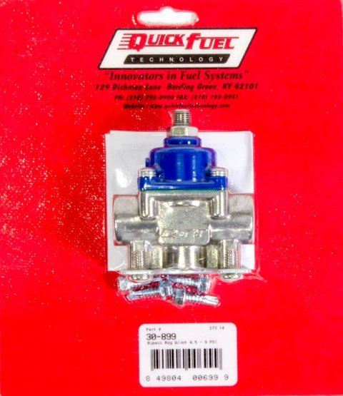 Quick Fuel Pressure Regulators 30-899QFT Regulator, 4 1/2-9 psi, Aluminum, Zinc Plated, Gasoline, Bypass, Idle Jet, Universal, Each thumbnail 3