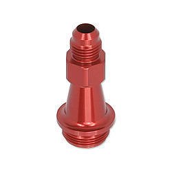 Quick Fuel Carburetor and System Fittings 19-6QFT Fitting, Inlet Type, Extended, Aluminum, Red Anodized, 7/8-20 in. Male Threads, -6 AN Male Threads, Each thumbnail 3