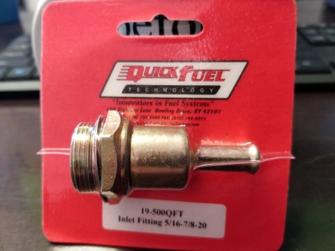 Quick Fuel Carburetor and System Fittings 19-500QFT Inlet Fitting 5/16 7/8-20 thumbnail 3