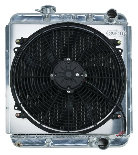 Cold Case Performance Aluminum Radiator Modules for 1964-1966 MUSTANG - FOM564K Radiator, Performance, Module, Aluminum, Polished, Downflow, 2 Row, Singe 16 in. Fan, Ford, Kit thumbnail 1