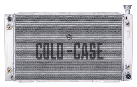 Cold Case Performance Aluminum Radiators GMT579A Radiator, Performance, Aluminum, Polished, Crossflow, 2 Row, Cadillac, Chevrolet, GMC, Each