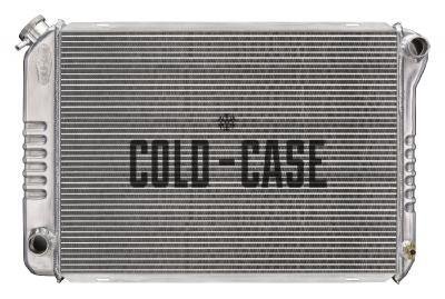 Cold Case Performance Aluminum Radiators LMM570-5 Radiator, Performance, Aluminum, Polished, Crossflow, 2 Row, Coyote Swap, Ford, Each thumbnail 1