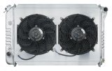 Cold Case Performance Aluminum Radiator Modules FOM578AK Radiator, Performance, Module, Aluminum, Polished, Downflow, 2 Row, Transmission Cooler, Dual 12 in. Fan, Ford, Kit thumbnail 1