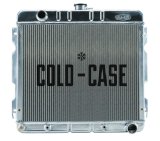 Cold Case Performance Aluminum Radiators MOP755A Radiator, Performance, Aluminum, Polished, Downflow, 2 Row, Transmission Cooler, Dodge, Plymouth, Small Block, Each thumbnail 1