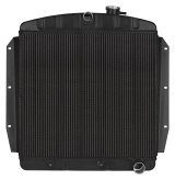 Cold Case Night Rider Series Performance Aluminum Radiators for 1955-1959 SUBURBAN, TRUCK, TRUCK - GMT567AB Radiator, Performance, Aluminum, Black, Downflow, 2 Row, V8, Transmission cooler, Chevy, GMC, Each thumbnail 3