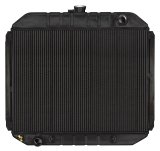 Cold Case Night Rider Series Performance Aluminum Radiators FOT575AB Radiator, Performance, Aluminum, Black, Downflow, 2 Row, Transmission Cooler, Ford, Each thumbnail 2