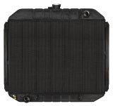 Cold Case Night Rider Series Performance Aluminum Radiators FOT575AB Radiator, Performance, Aluminum, Black, Downflow, 2 Row, Transmission Cooler, Ford, Each thumbnail 3