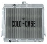 Cold Case Performance Aluminum Radiators for 1967-1969 BARRACUDA, DART, VALIANT - MOP756A Radiator, Performance, Aluminum, Polished, Downflow, 2 Row, Transmission Cooler, Dodge, Plymouth, Each thumbnail 1