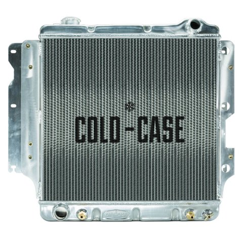 Cold Case Performance Aluminum Radiators for 1987-2006 WRANGLER - MOJ991A Radiator, Performance, Aluminum, Polished, Downflow, 2 Row, Transmission Cooler, Jeep, Wrangler, Each thumbnail 2