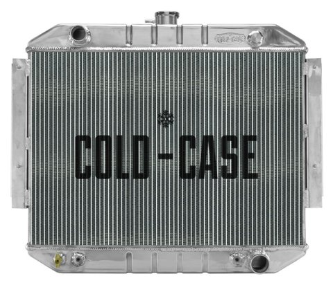Cold Case Performance Aluminum Radiators MOT561A Radiator, Performance, Aluminum, Polished, Downflow, 2 Row, with Transmission Cooler, with A/C, Dodge, Each