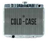 Cold Case Performance Aluminum Radiators for 1967-1970 MUSTANG - FOM588 Radiator, Performance, Aluminum, Polished, Downflow, 2 Row, Ford, Mustang, Big Block, Each thumbnail 1