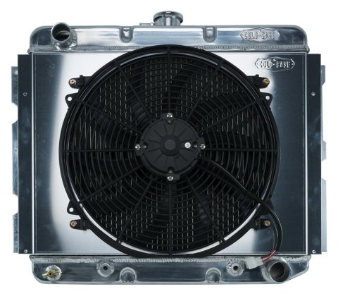 Cold Case Performance Aluminum Radiator Modules MOP752AK Radiator, Performance, Aluminum, Polished, Downflow, 2 Row, Transmission Cooler, Single 16 in. Fan, Dodge, Plymouth, Big Block, Kit