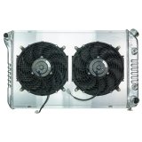 Cold Case Performance Aluminum Radiator Modules for 1984-1987 REGAL - GMB57AK Radiator, Performance, Module, Aluminum, Polished, Crossflow, 2 Row, Transmission Cooler, Dual 12 in. Fans, Buick, Kit thumbnail 3