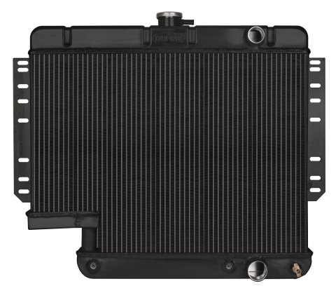 Cold Case Night Rider Series Performance Aluminum Radiators for 1961-1965 IMPALA - CHI565A-5B Radiator, Performance, Aluminum, Black, Downflow, 2-Row, Chevy, Impala, With 500 Steering Box, Each thumbnail 3