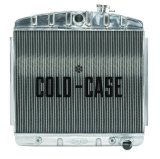 Cold Case Performance Aluminum Radiators CHT562A Radiator, Performance, Aluminum, Polished, Downflow, 2 Row, Transmission Cooler, Chevy, Tri-Five, V8, Each thumbnail 1